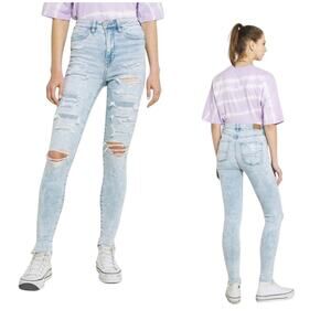 American Eagle Next Level Stretch Super Hi-Rise Ripped Jeggings Sz 2R